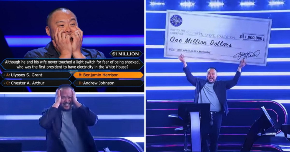 Chef David Chang winning $1million on Who Wants to Be a Millionaire US