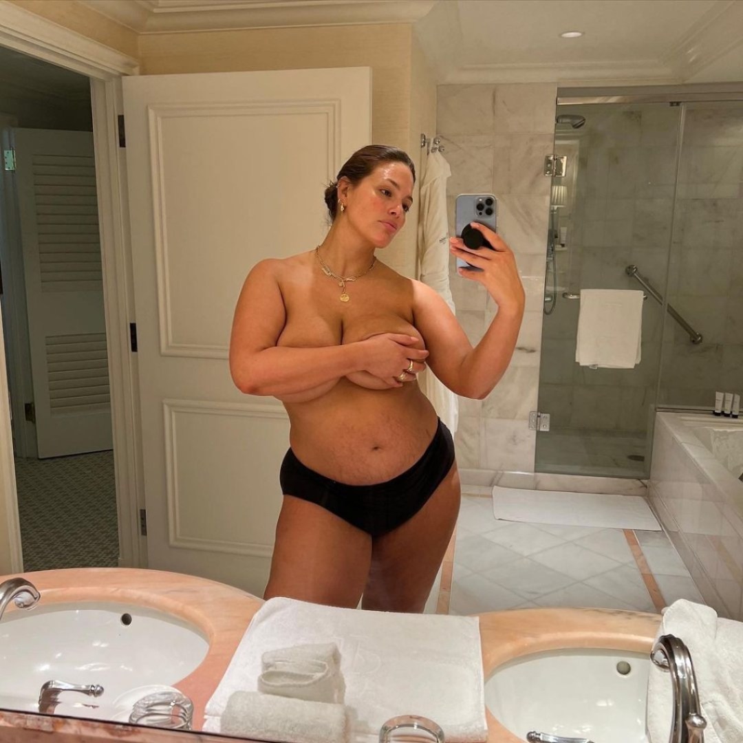Ashley Graham showing off post-baby body