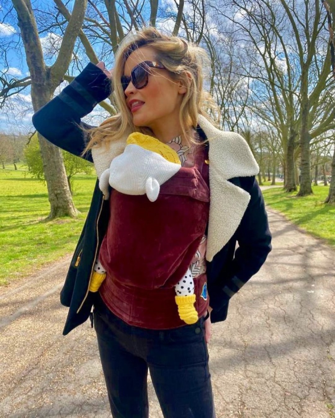 Laura Whitmore out with her baby posted on instagram @the whitmore